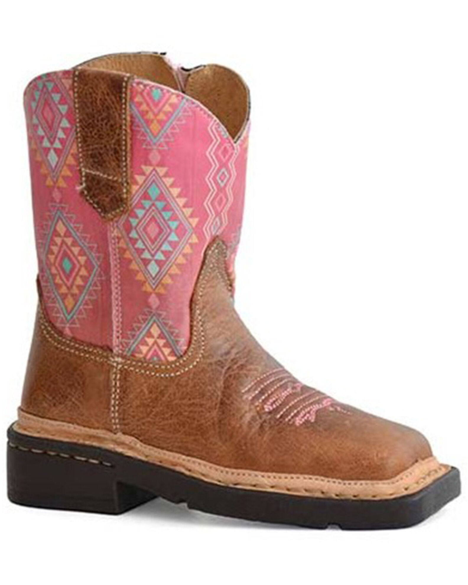 Roper Toddler Boys Dakota Western Boots Broad Square Toe