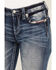 Miss Me Women's Dark Wash Mid Rise Americana Border Stretch Bootcut Jeans, Dark Blue, hi-res