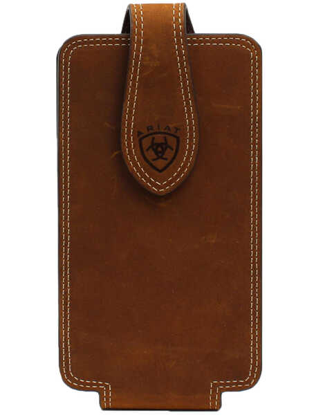 Image #1 - Ariat Men's Double-Stitched Cell Phone Case, Brown, hi-res