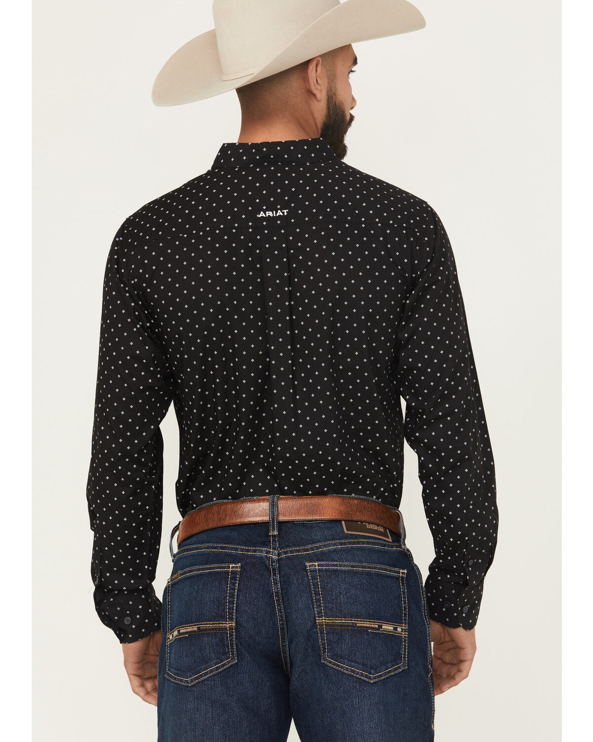 Image #4 - Ariat Men's Seymour Geo Print Long Sleeve Button-Down Western Shirt, Black, hi-res