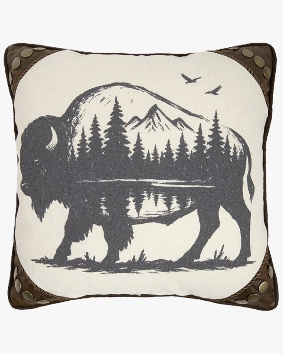 Carstens Home Buffalo Mountain Pillow, Brown, hi-res
