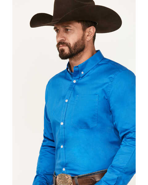 Image #2 - Cody James Men's Basic Twill Long Sleeve Button-Down Performance Western Shirt - Big, Royal Blue, hi-res