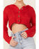 Image #2 - Hyfve Women's Red Button-Front Cropped Cardigan Sweater, , hi-res