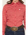 Image #3 - Cinch Women's Geo Print Long Sleeve Button-Down Stretch Western Shirt, Red, hi-res