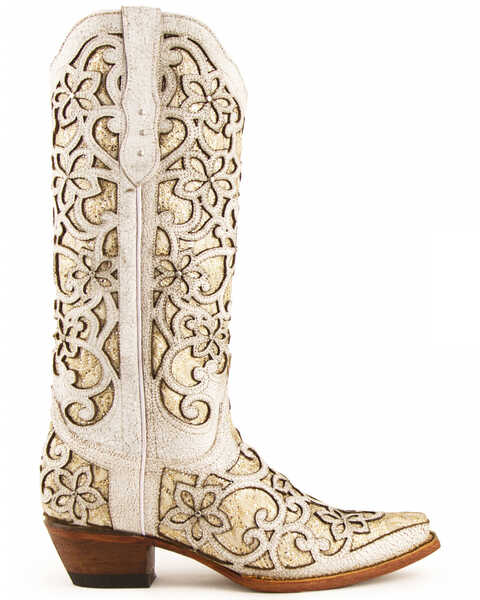 Image #2 - Ferrini Women's Bliss Western Boots - Snip Toe, White, hi-res