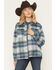 Image #1 - Shyanne Women's Sherpa Collar Shacket, Turquoise, hi-res