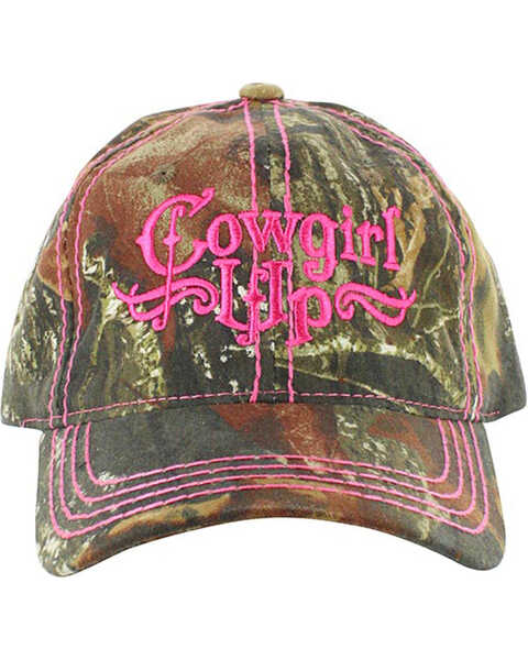 Cowgirl Up Women's Mossy Oak Ball Cap, Pink, hi-res
