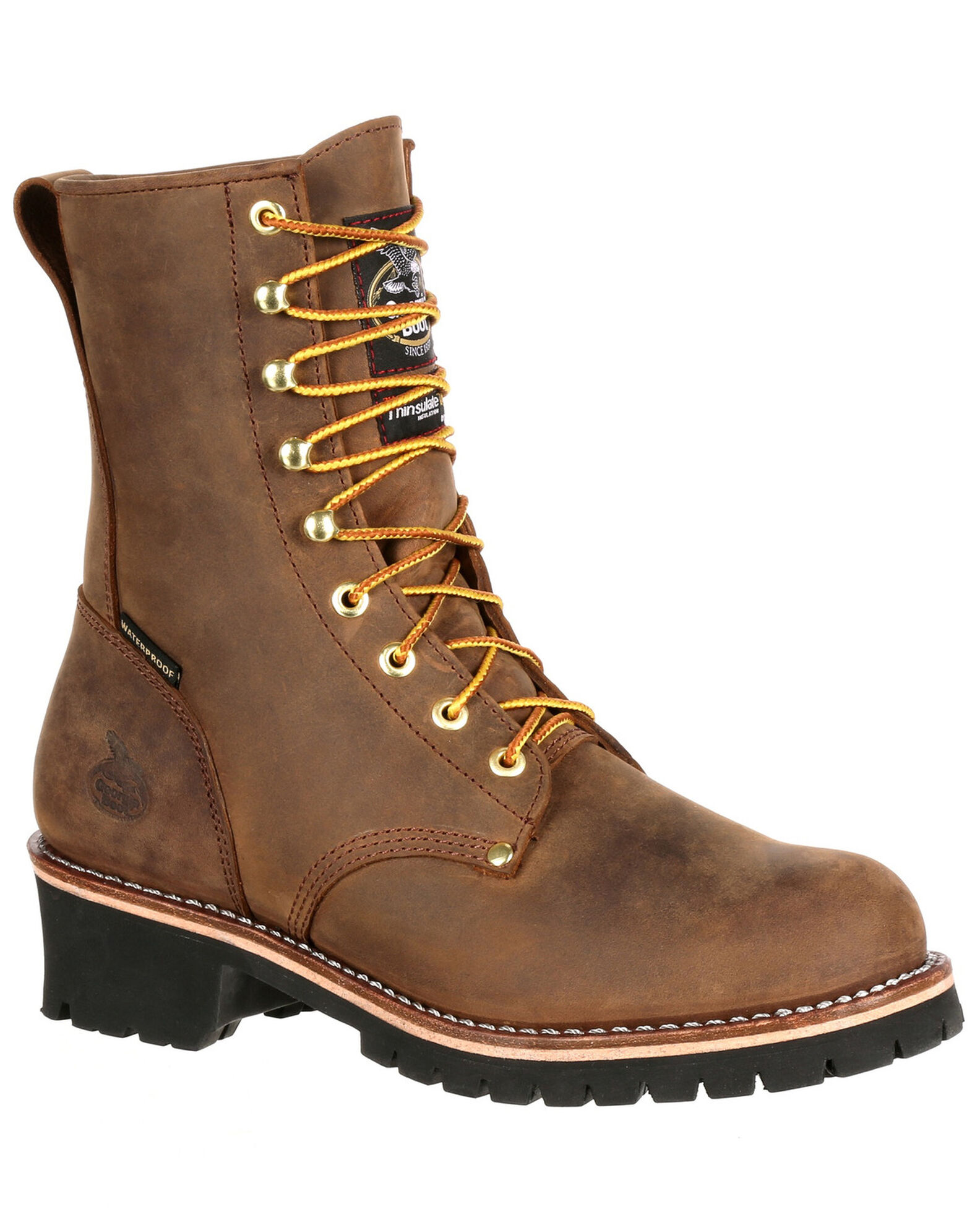 Image #1 - Georgia Boot Men's Waterproof Insulated Logger Work Boots - Steel Toe, , hi-res
