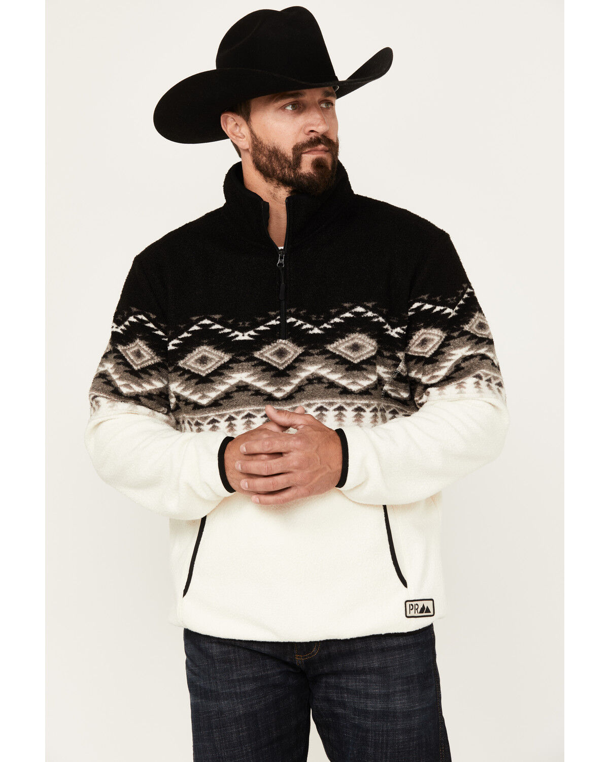 Image #1 - Powder River Outfitters by Panhandle Men's Southwestern Print Zip Pullover, , hi-res
