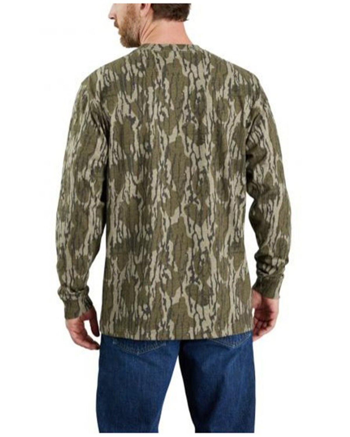 Image #2 - Carhartt Men's Loose Fit Heavyweight Long Sleeve Pocket Camo Logo Graphic T-Shirt, Moss Green, hi-res