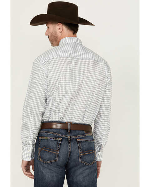 Image #4 - George Strait by Wrangler Men's Diamond Geo Print Long Sleeve Snap Stretch Western Shirt  , White, hi-res