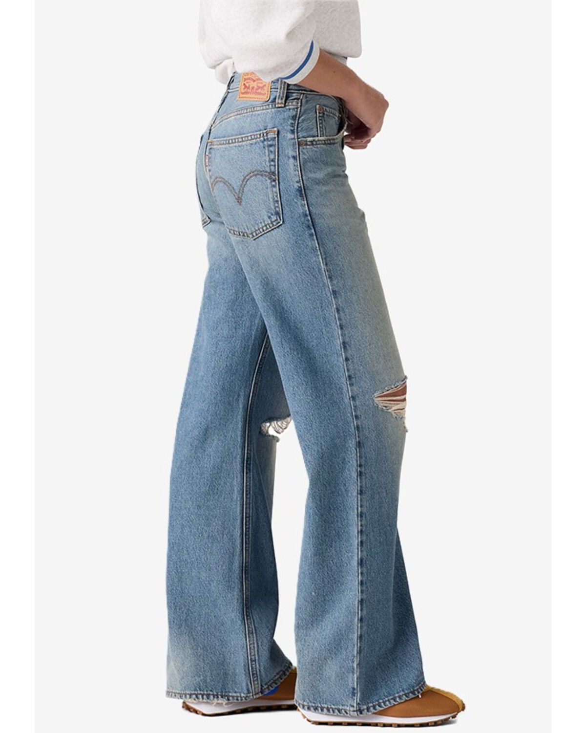 Image #2 - Levi's Women's Yellow Flag Medium Wash Mid Rise Loose Bootcut Denim Jeans, Medium Wash, hi-res