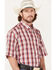 Image #2 - Wrangler Men's Classic Medium Plaid Short Sleeve Button Down Shirt, Red, hi-res