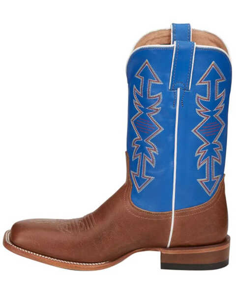 Image #3 - Justin Men's Tan Dayne Punchy Buckskin Leather Western Boot - Square Toe , Blue, hi-res