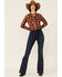 Wrangler Women's Plaid Print Long Sleeve Snap Western Core Shirt , Camel, hi-res