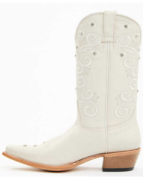 Image #3 - Shyanne Women's Victoria Hueso Studded Stitched Western Boots - Snip Toe , White, hi-res