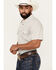 Image #2 - Gibson Trading Co Men's Moonlight Geo Print Short Sleeve Snap Western Shirt , White, hi-res
