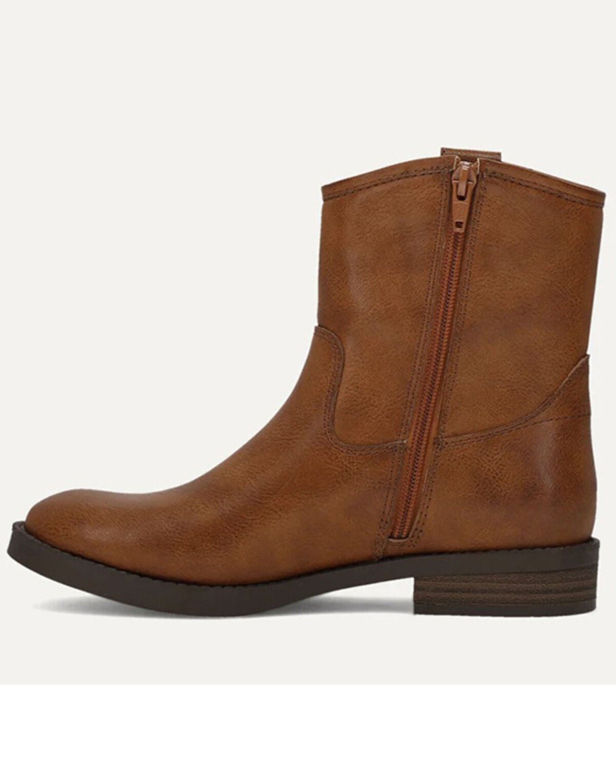 Image #2 - Frye & Co Girls' Kellie Button Short Boots - Round Toe, Cognac, hi-res