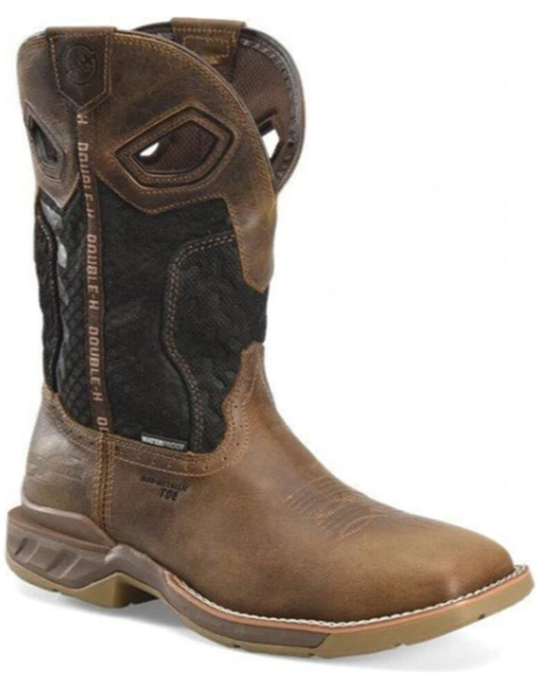 Double H Men's Zenon Western Work Boots - Soft Toe, Brown, hi-res