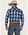 Image #4 - Ely Walker Men's Plaid Print Long Sleeve Snap Western Shirt , Royal Blue, hi-res
