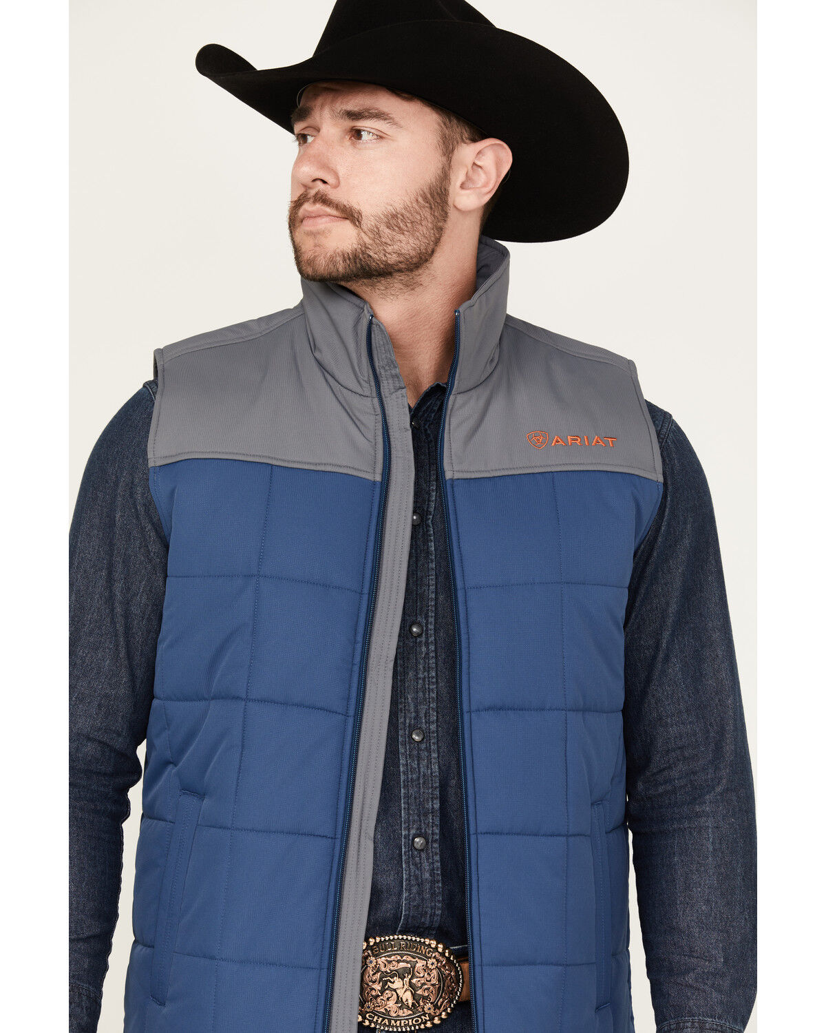 Image #2 - Ariat Men's Crius Insulated Vest - Tall, Blue, hi-res