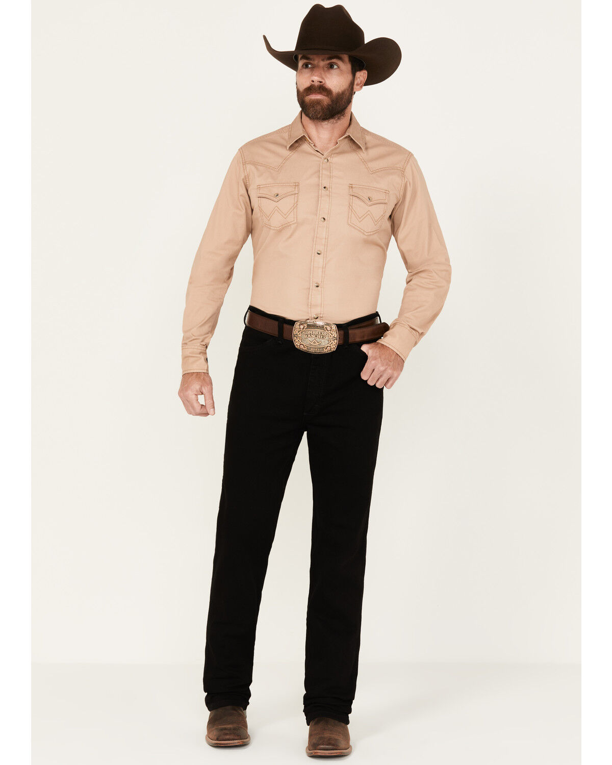 Image #1 - Wrangler Men's Active Flex Cowboy Cut Slim Stretch Jeans, Black, hi-res