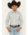Image #1 - Wrangler 20X Boy's Conversational Print Long Sleeve Snap Stretch Western Shirt, Olive, hi-res