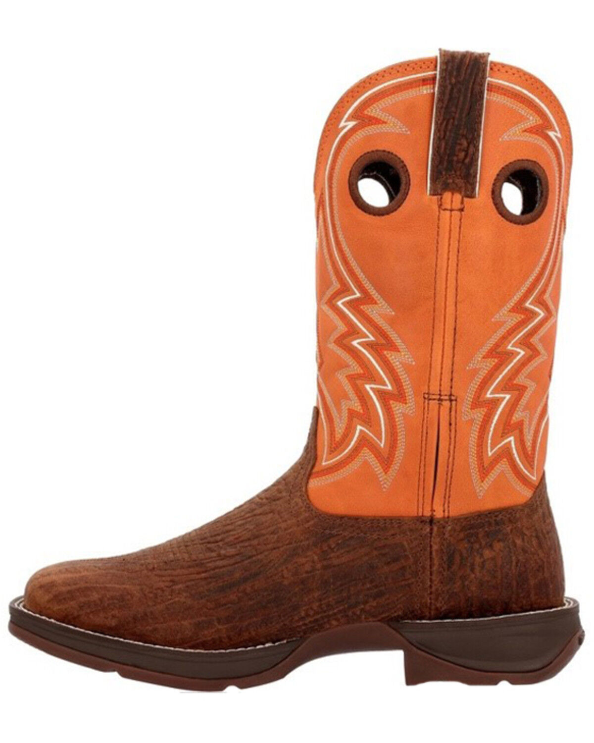 Image #3 - Durango Men's Rebel Performance Western Boots - Square Toe, Orange, hi-res