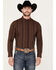 Cody James Men's Preston Striped Print Long Sleeve Button-Down Western Shirt, Brown, hi-res