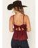 Image #4 - Shyanne Women's Stella Faux Suede Crochet Lace Tank, Maroon, hi-res