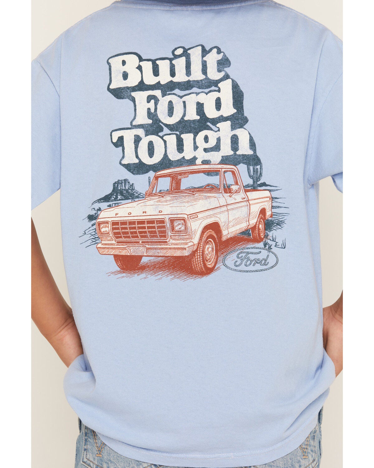 Image #3 - Merch Traffic Boys' Built Ford Tough Short Sleeve Graphic T-Shirt, Blue, hi-res