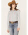 Image #1 - Cinch Women's Southwestern Print Long Sleeve Button Down Western Shirt, White, hi-res