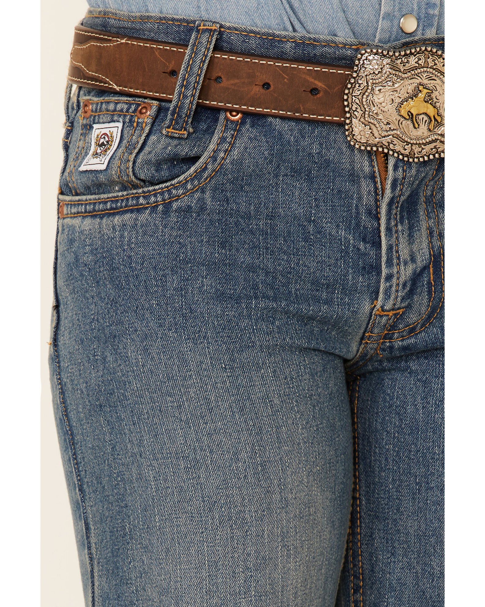 Image #2 - Cinch Boys' White Label Denim Jeans, Denim, hi-res