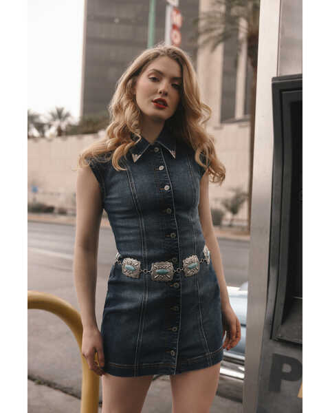 denim western dresses for women Panhandle Women's Ruffle Dress S round Western style from Howell Wrangler Women's Western Long Sleeve