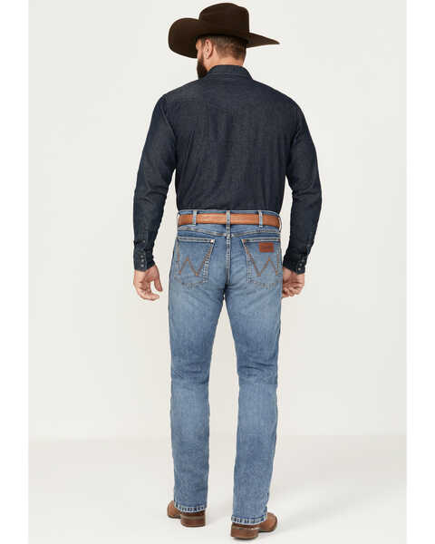 Image #1 - Wrangler Retro Men's Beauford Light Wash Slim Bootcut Stretch Denim Jeans - Tall , Light Wash, hi-res