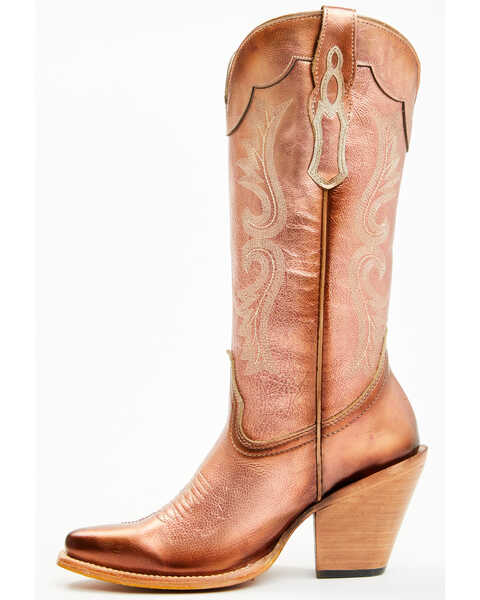 Image #3 - Corral Women's Metallic Tall Western Boots - Pointed Toe , Rose Gold, hi-res