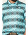Image #3 - Rock & Roll Denim Men's Southwestern Print Short Sleeve Button-Down Stretch Polo Shirt, Turquoise, hi-res