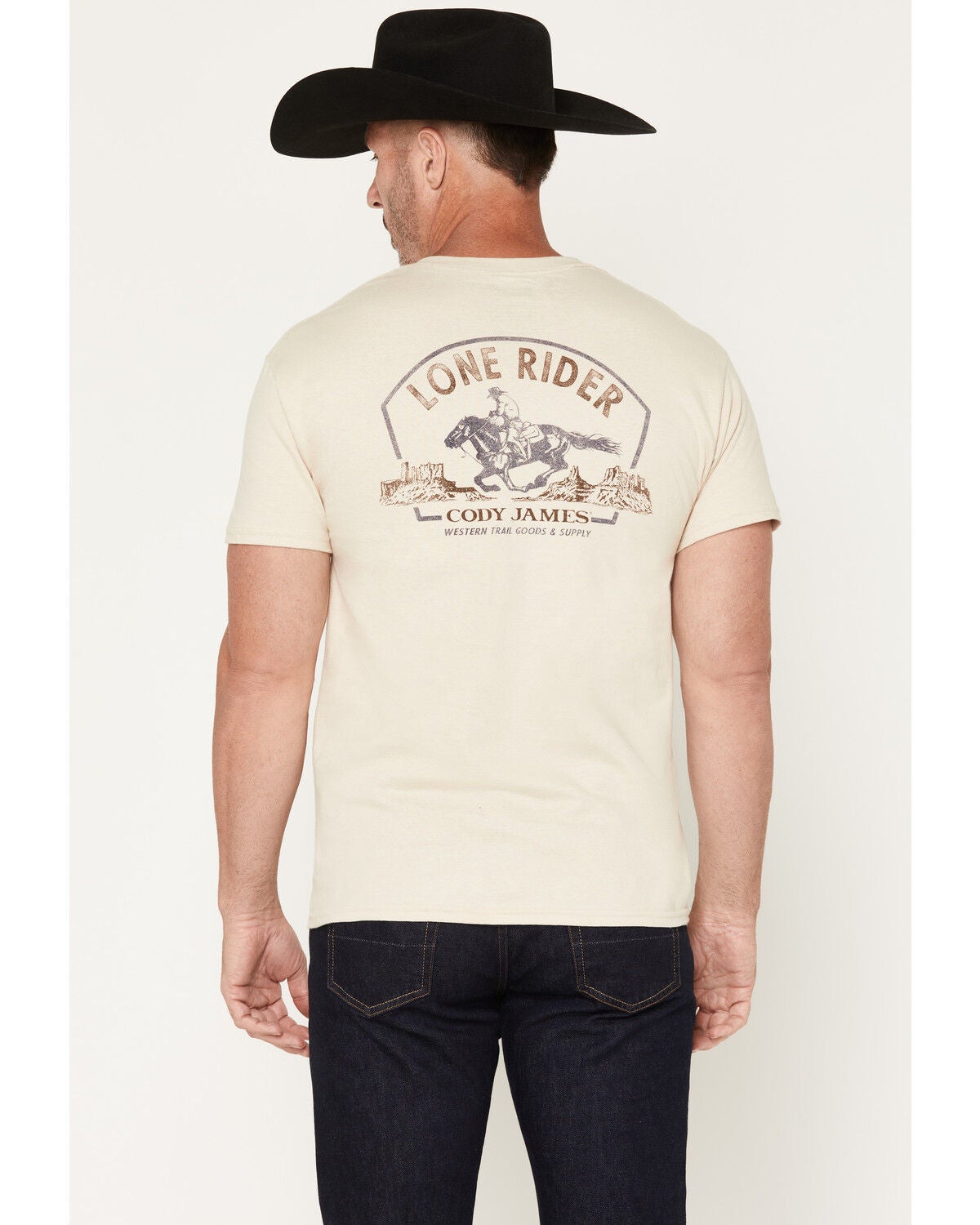 Cody James Men's Lone Rider Short Sleeve Graphic T-Shirt, Sand, hi-res