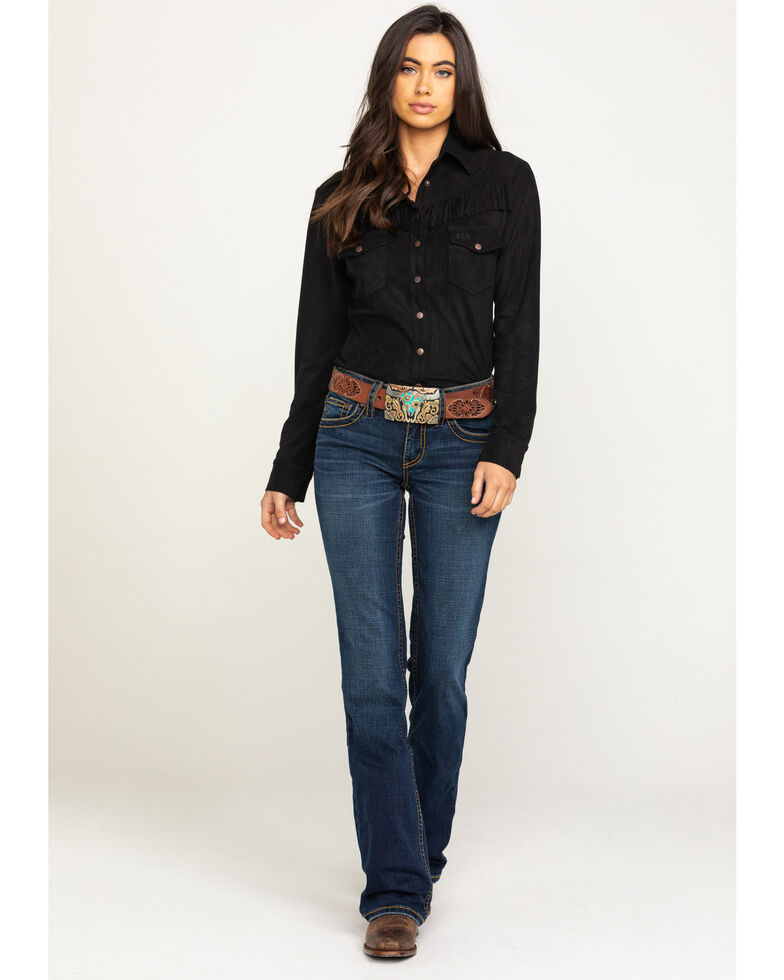 Shyanne Women's Dark  Wash Cool Nights Riding Jeans , Blue, hi-res