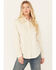 Image #1 - Scully Women's Floral Embroidered Long Sleeve Pearl Snap Western Shirt , Ivory, hi-res