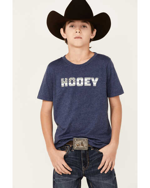 HOOey Boys' Navy Patriot Logo Short Sleeve T-Shirt , Navy, hi-res