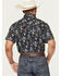Image #4 - Rock & Roll Denim Men's TEK Skull Print Short Sleeve Snap Western Shirt, Charcoal, hi-res