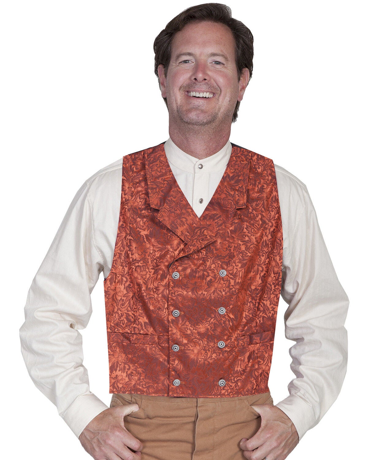 Scully Floral Silk Double Breasted Vest 