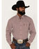 Image #1 - Wrangler Men's Geo Print Long Sleeve Button Down Western Shirt, Red, hi-res