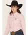 Image #2 - Wrangler Retro Women's Striped Print Long Sleeve Snap Stretch Western Shirt, Red, hi-res