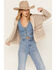 Image #1 - Stetson Women's Southwestern Stripe Knit Cropped Cardigan, Cream, hi-res