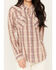 Image #3 - Wrangler Women's Plaid Western Snap Shirt, Lavender, hi-res