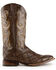 Image #3 - Ferrini Men's Ostrich Patchwork Exotic Western Boots - Broad Square Toe, Chocolate, hi-res