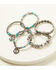 Shyanne Women's Shimmer Concho Stretch Beaded Bracelet Set, Silver, hi-res