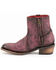 Image #3 - Ferrini Women's Stacey Leather Ankle Booties - Round Toe, Purple, hi-res